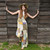 TALLULAH'S PARTY OVERALLS Cotton Jaypuri Patchwork Wide Leg Overalls w/ Elastic Straps & Pockets