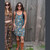 SHROOMY BLOOMY MINI DRESS Cotton Spandex Groovy All Over Mushroom Print Mini Dress Dress w/ Pockets & Front Zipper Pocket