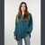 MEADOWLARK TUNIC Rayon Crepe 2 Button Long Sleeve Kurtha w/ Ari Embroidery
