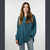 MEADOWLARK TUNIC Rayon Crepe 2 Button Long Sleeve Kurtha w/ Ari Embroidery