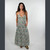 WATER LILY MAXI DRESS Cotton Drawstring Halter Maxi Dress w/ Smocking Back - Batik  Flower