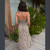ROSE BUD MAXI DRESS Cotton Drawstring Halter Maxi Dress w/ Smocking Back - Rose Print