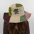 Gherri Cotton & Woven Hemp Patchwork Crushable Sun Hat w/ Tonal Grateful Dead Bear Embroidery
