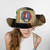 Gherri Cotton & Woven Hemp Patchwork Crushable Sun Hat w/ Tonal Grateful Dead Bear Embroidery