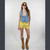 BOOGIE NIGHTS VEST Stretch Denim Button Up Vest w/ Rainbow Mandala Embroidery