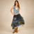 BOX OF RAIN SKIRT Cotton Patchwork Angle Cut Drawstring Elastic Waist Midi Skirt w/ Spaced Out SYF Emb & Lace Detail