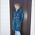 WILD FLOWER JACKET Stonewash Cotton Patchwork Long Button Up Collar Jacket w/ Fleece Lining , Flower Applique' , Embroidery, Hand Stiching & Razor Cut & Pockets