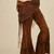 WHISPERING WILLOW PANTS Cotton Lycra Stonewash Elastic Waist Tassel Booty Pants w/ Attached Angle Cut Skirt w/ Fringe & Pocket