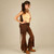 WHISPERING WILLOW PANTS Cotton Lycra Stonewash Elastic Waist Tassel Booty Pants w/ Attached Angle Cut Skirt w/ Fringe & Pocket
