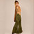 WHISPERING WILLOW PANTS Cotton Lycra Stonewash Elastic Waist Tassel Booty Pants w/ Attached Angle Cut Skirt w/ Fringe & Pocket