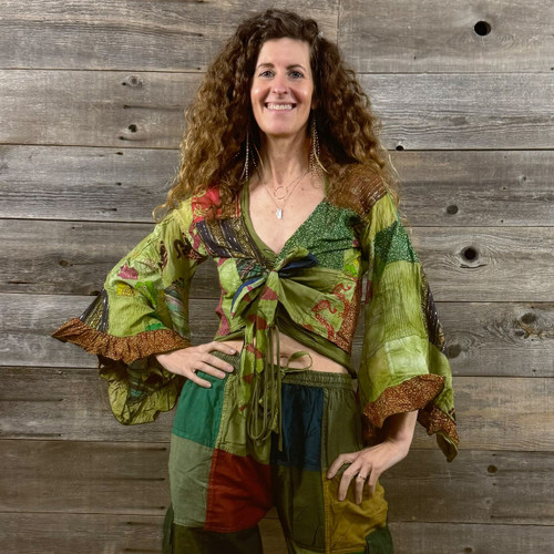Yoli シルクベストYoli Silk wrap vest ブラック24 - メルカリ