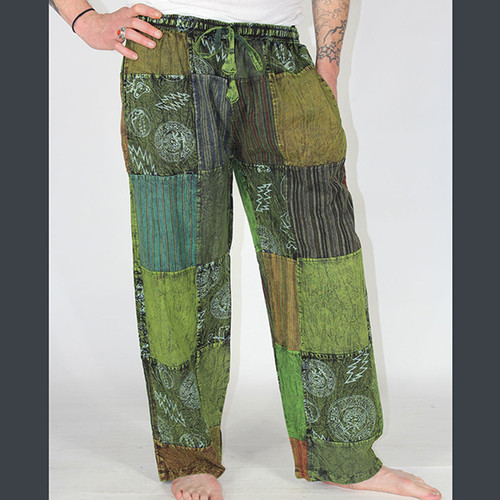【DISCERNMENT】Patched Cotton American Casual Pants ENDLESS TOUR PANTS Cotton Shining Wash Patchwork Mens Pants