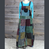 STRIKE A CORD OVERALLS Corduroy Super Wide Leg Overalls w/ Back Elastic Adjustable Straps & Pockets