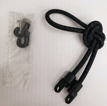 Black 20" (51 cm) paddle tie-down with hook