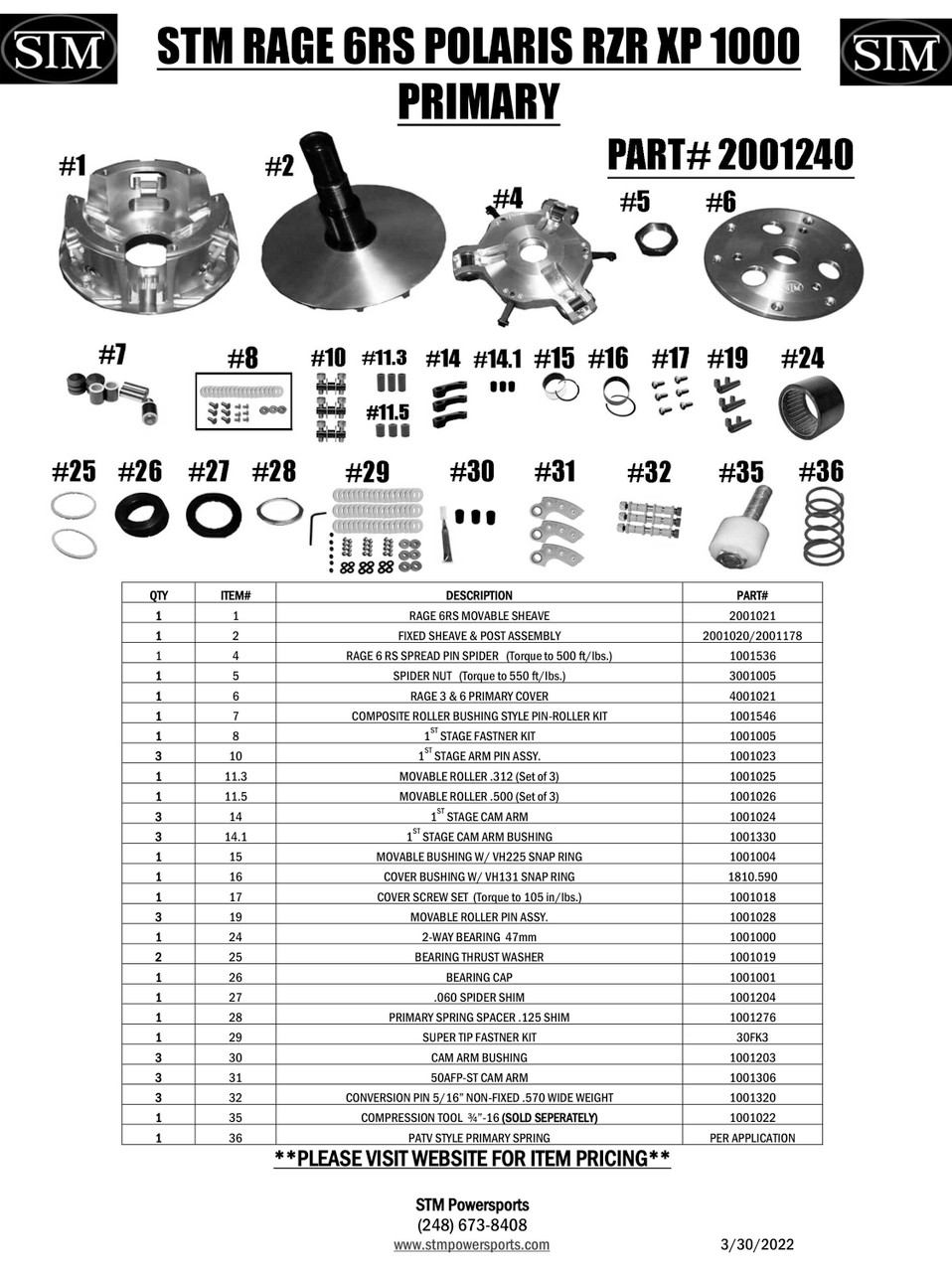 STM Rage 6RS RZR XP1000 Primary - STM POWERSPORTS
