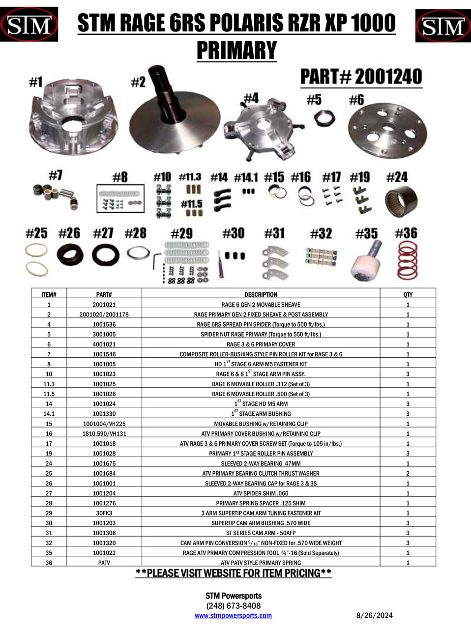 STM Rage 6RS RZR XP1000 Primary - STM POWERSPORTS