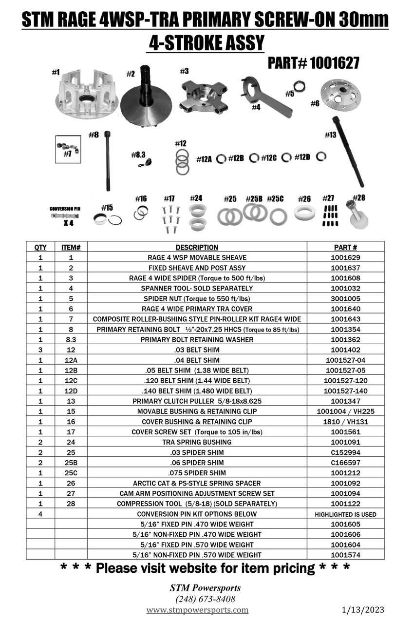 STM Rage 4WSP-TRA Primary Screw-On 30mm 4-Stroke Assy - STM