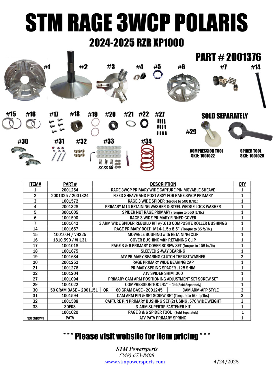 sa様オーダーページ103 Rzr Turbo Primary Clutch