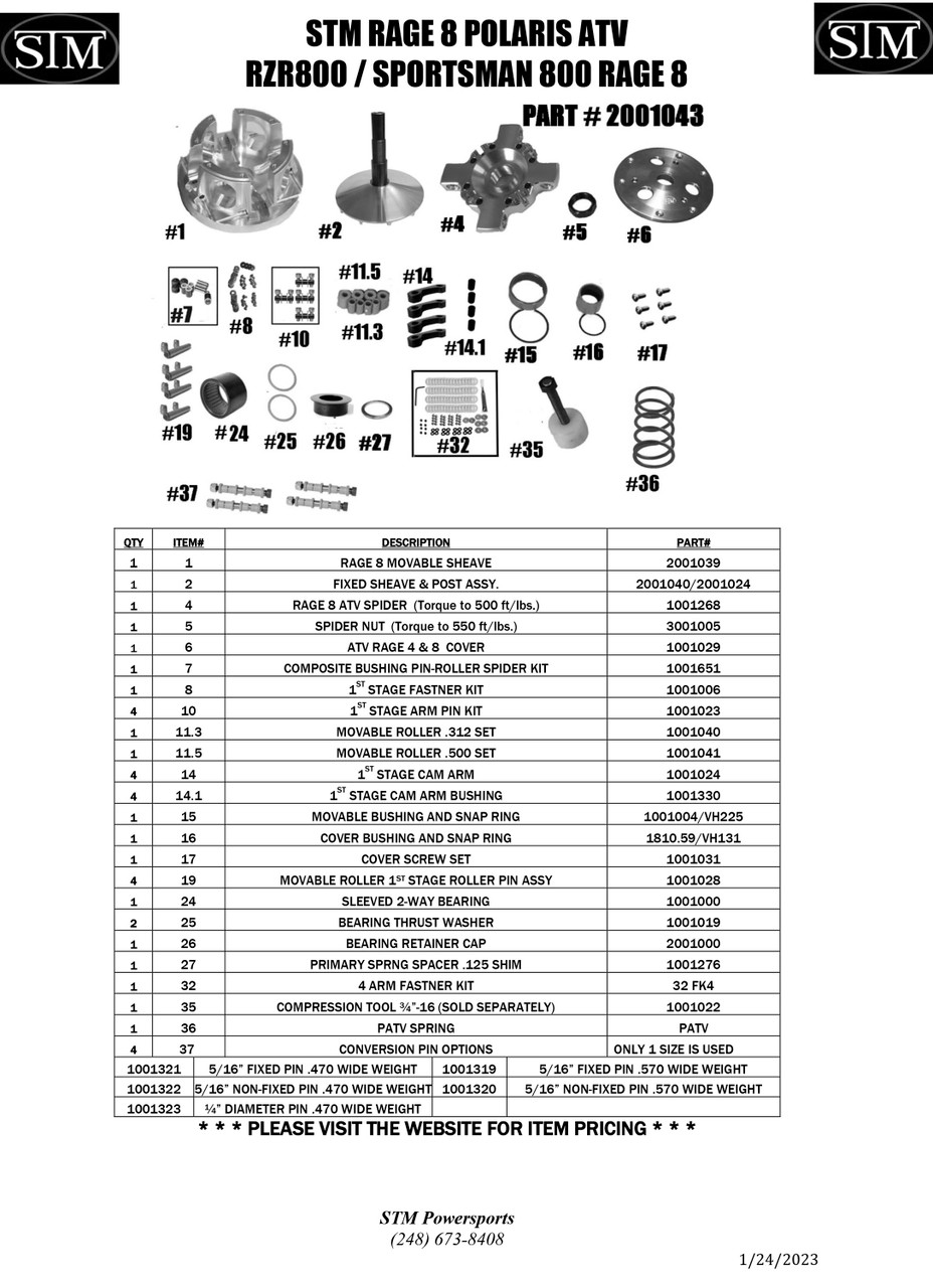STM Rage 8 RZR 800 / Sportsman 800 - STM POWERSPORTS