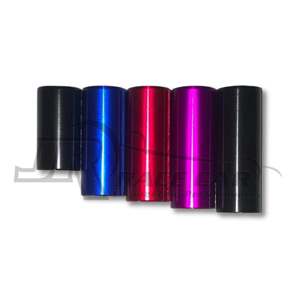 Left to Right:
Stock Black, Blue, Red, Purple, Long Black