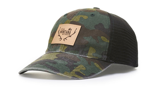 Richardson #111P Garment Washed Snap Back Camo Trucker Baseball Hat