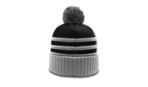 Richardson 134 Striped beanie w/ cuff & pom