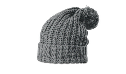 Richardson 143 Chunk Cable Knit beanie w/ cuff & pom