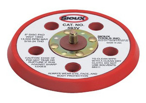 Sioux Tools 593V Orbital Sander Backing Pad | 5" Pad Diameter | PSA Backing | Vacuum