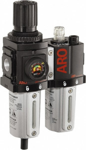 Image of the ARO C38111-620 2-Piece FRL Combination Unit | 1000 Series | 1/8" Port Size | Relieving | Metal Bowl with Gauge | 36 SCFM, part number C38111-620.