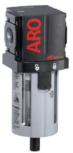 Image of the ARO F35221-401 Filter | 1500 Series | 1/4" Port Size | Auto Drain | Polycarbonate Bowl with Guard | 73 SCFM, part number F35221-401.