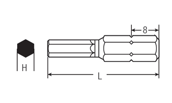 Desoutter 11mm Hex drive - H5 Bit for Precision Screw