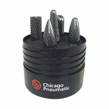 Burr KIT Power cut 1/4" Shank 5PC by CP Chicago Pneumatic - 8940172241 available now at AirToolPro.com