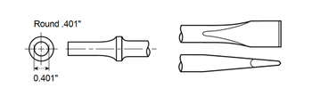 Flat Chisel Shank Round .401" by CP Chicago Pneumatic - A008542 available now at AirToolPro.com