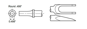 Separator Fork Shank Round .498" by CP Chicago Pneumatic - A047060 available now at AirToolPro.com