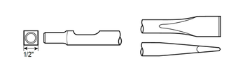 Flat Chisel Shank ISO Square 1/2" by CP Chicago Pneumatic - WP123996 available now at AirToolPro.com