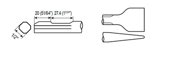 Rounded Point Shank QTR. OCT. WF 1/2" by CP Chicago Pneumatic - P084175 available now at AirToolPro.com