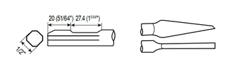 Cape Chisel Shank QTR. OCT. WF 1/2" by CP Chicago Pneumatic - P073224 available now at AirToolPro.com