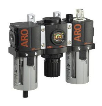 Ingersoll Rand ARO C38221-810 Filter, Regulator, Lubricator (FRL) 1/4" NPT | 61 CFM | Manual Drain