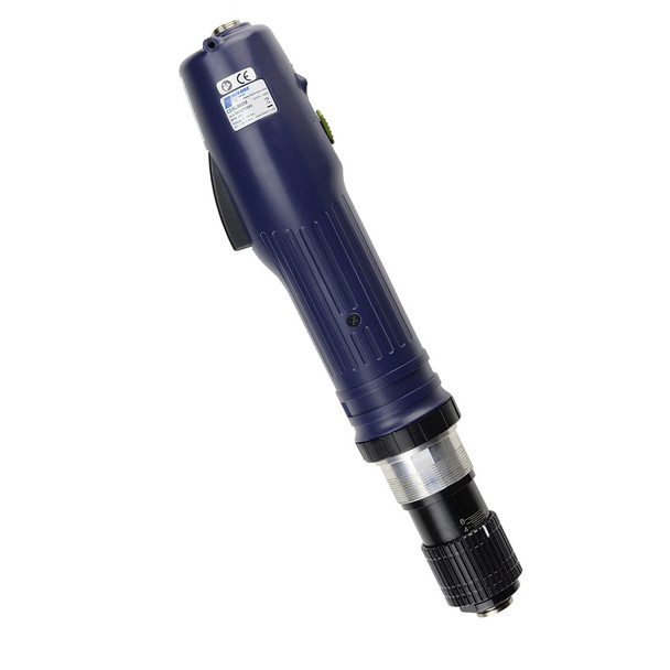 Delta Regis CESL835M Lever Start Brushless Electric Screwdriver | 18-53 in.lbs (2-6 Nm) | 1000/750 rpm | 1/4" Hex
Precise Torque Control, Low Torque Reaction
Quiet, Brushless DC motor means no carbon dust
Compact body design results in exceptional maneuverability and operator comfort
Less heat build-up and higher duty cycle capabilities than conventional brush motors
3 year motor warranty
Screwdriver includes an accessory side handle and a 6-pin, 2m long cable for connecting to a compatible brushless controller (controller req’d - sold separately)
CE, RoHS Compliant