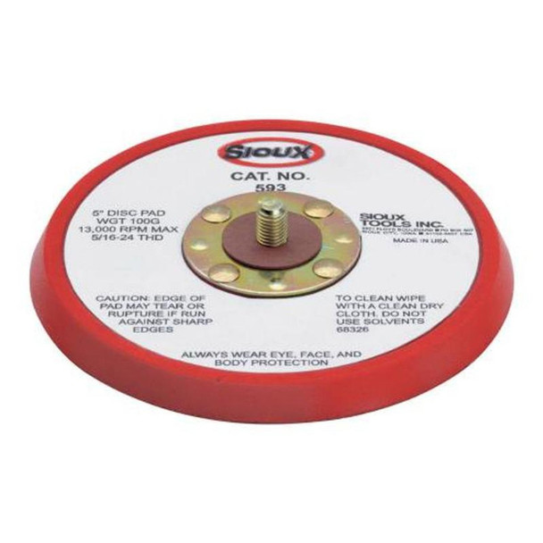 Sioux Tools 593 Orbital Sander Backing Pad | 5" Pad Diameter | PSA Backing | Non-Vacuum