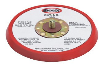 Sioux Tools 593J Orbital Sander Backing Pad | 5" Pad Diameter | Hook and Loop Backing | Non-Vacuum