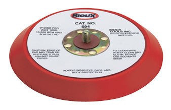 Sioux Tools 594J Orbital Sander Backing Pad | 6" Pad Diameter | Hook and Loop Backing | Non-Vacuum