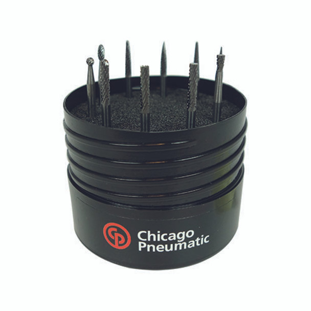 Burr KIT Double cut 1/8" Shank 10PC by CP Chicago Pneumatic - 8940172240 available now at AirToolPro.com