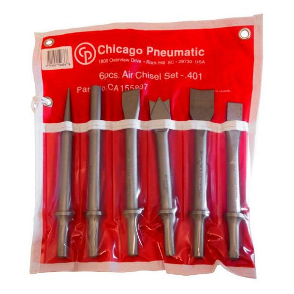 Chisel Set 10,2mm Round Shank (6 Pieces) by CP Chicago Pneumatic - CA155807 available now at AirToolPro.com