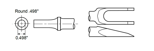 Separator Fork Shank Round .498" by CP Chicago Pneumatic - A047061 available now at AirToolPro.com