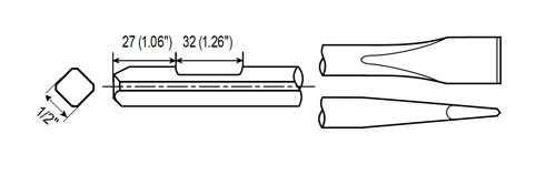 Flat Chisel Shank QTR. OCT. WF 1/2" by CP Chicago Pneumatic - 6158044430 available now at AirToolPro.com