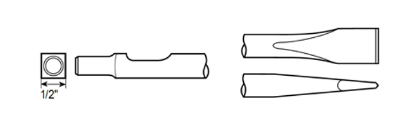 Flat Chisel Shank ISO Square 1/2" by CP Chicago Pneumatic - WP123996 available now at AirToolPro.com