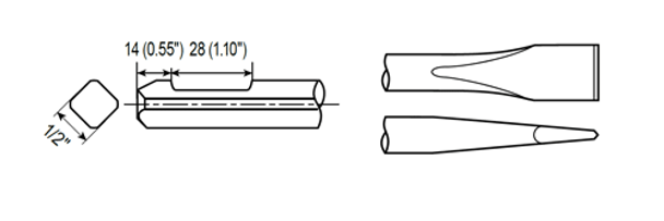 Flat Chisel Shank QTR. OCT. WF 1/2" by CP Chicago Pneumatic - 6158046200 available now at AirToolPro.com