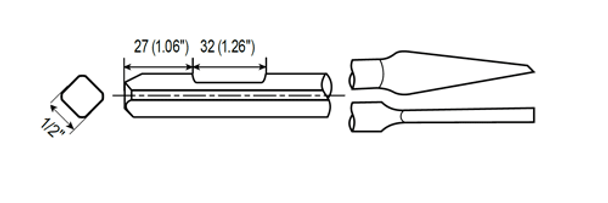 Cape Chisel Shank QTR. OCT. WF 1/2" by CP Chicago Pneumatic - 6158040620 available now at AirToolPro.com