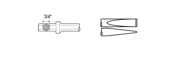 Flat Chisel Shank Hex 3/4" by CP Chicago Pneumatic - 6158040950 available now at AirToolPro.com